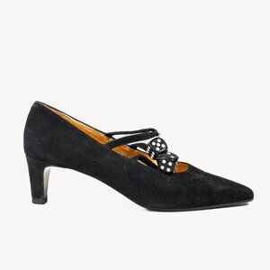 Moschino Vintage Black Suede Lucky Dice Pumps
